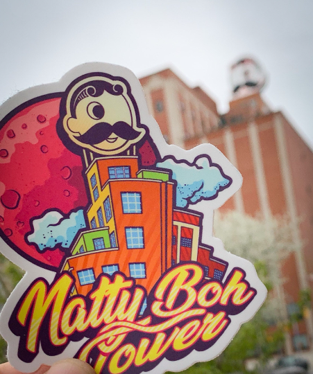 Natty Boh Tower Sticker, Baltimore Maryland